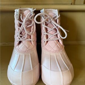 Sperry Pink Quilted Kids Rain Boots
